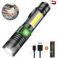 USB Rechargeable XML-T6 And COB LED Flashlight